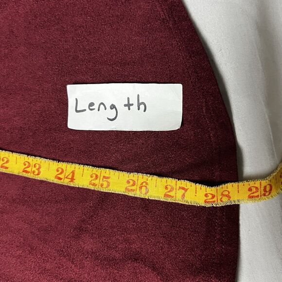 Chico's Everyday Faux-Suede Button-Front Shirt Size 2 (12/14) Burgundy Career - Picture 6 of 9